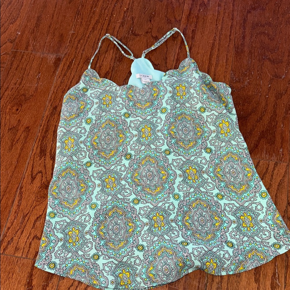 J. CREW SIZE 00 like new Chic Paisley Spaghetti Strap Top